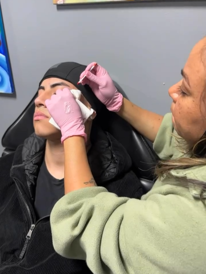 Piercing in progress